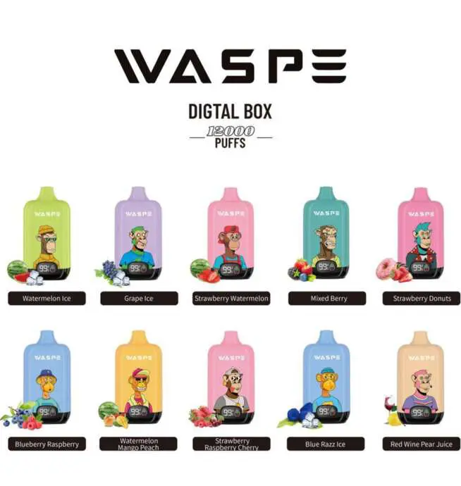 12k vape geschmack liste WASPE Digital Box 12000 Puffs Original Edition Einweg-Vape
