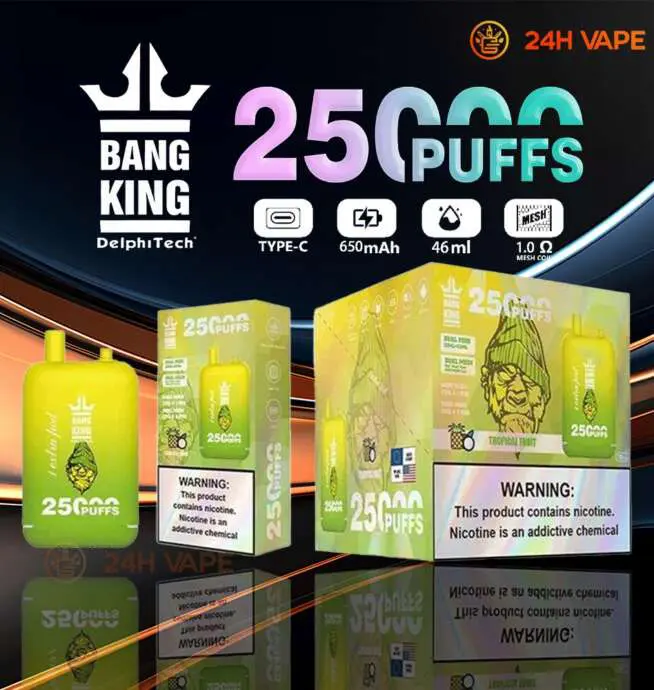 Bang King 25000 bouffes 0% 2% 3% 5% double entrept de nicotine Vape Pod  jetable