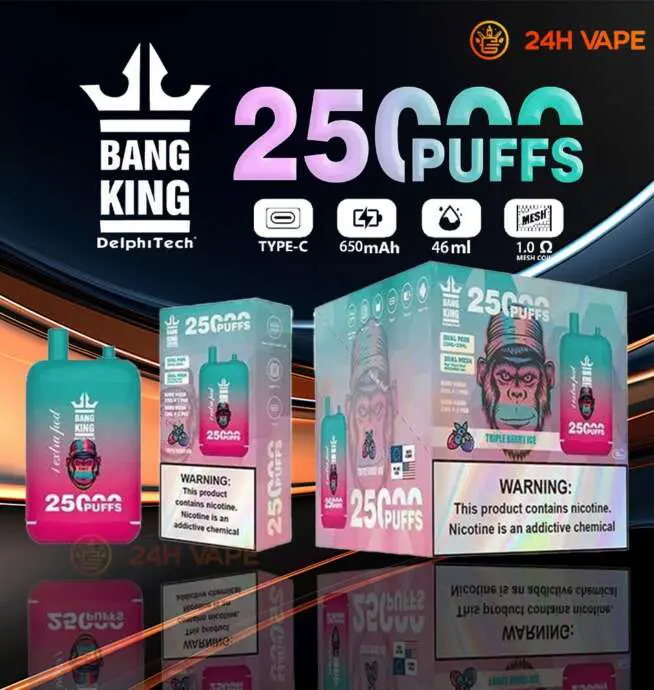 Bang King 25000 bouffes 0% 2% 3% 5% double entrept de nicotine Vape Pod  jetable