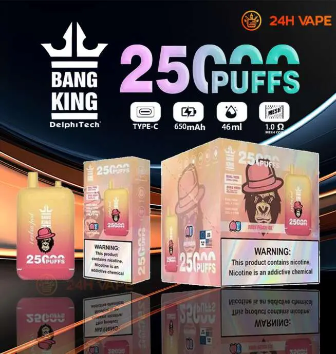 Bang King 25000 Puffs 0% 2% 3% 5% Nicotine Double Warehouser Disposable Vape  Pod