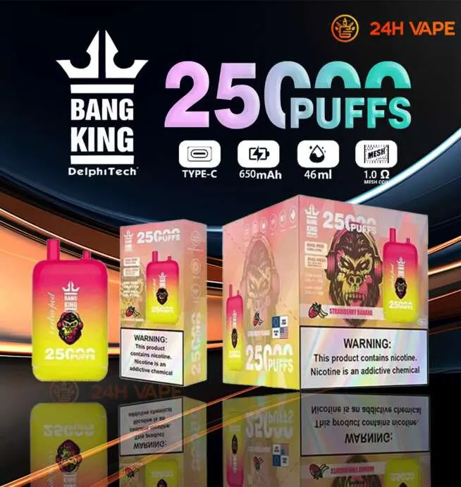 Bang King 25000 bouffes 0% 2% 3% 5% double entrept de nicotine Vape Pod  jetable