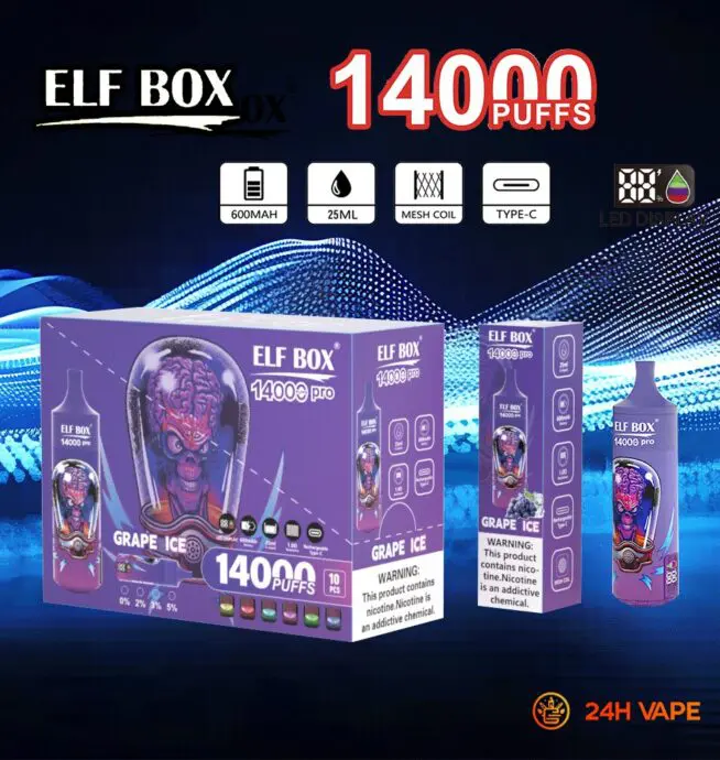 ELF BOX RGB 14000 Pro Original LED Display Edition 14000 Puffs Stylo Vape  Jetable - 24H VAPE