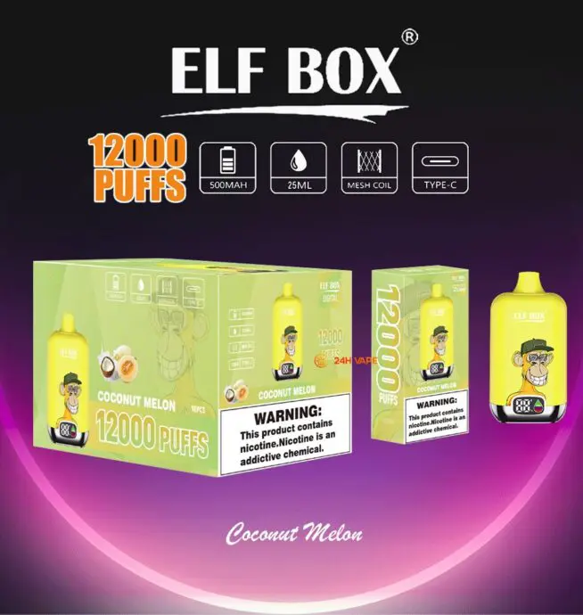 ELF BOX Digital 12000 Puffs 0% 2% 3% 5% Nicotine Sell Well LED Display  Disposable Vape