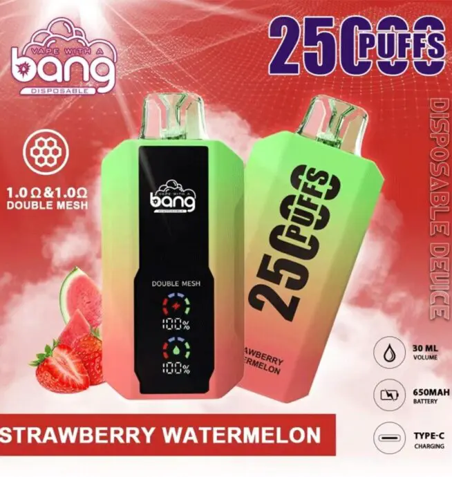 Bang 25000 25k Puffs 0% 2% 3% 5% Nicotine New LED Display Vape Electronic  Cigarette Pod
