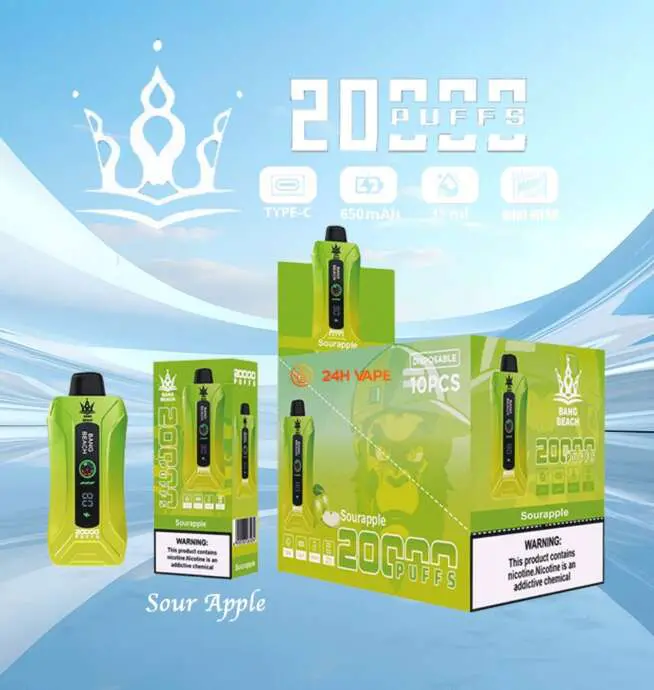 Bang Beach 20000 20K Puffs 0% 2% 3% 5% Nicotine New LED Display Vape  Electronic Cigarette Pod - 24H VAPE