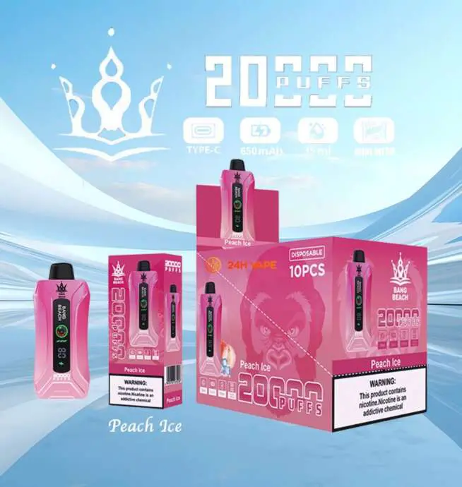 Bang Beach 20000 20K Puffs 0% 2% 3% 5% Nicotine New LED Display Vape  Electronic Cigarette Pod
