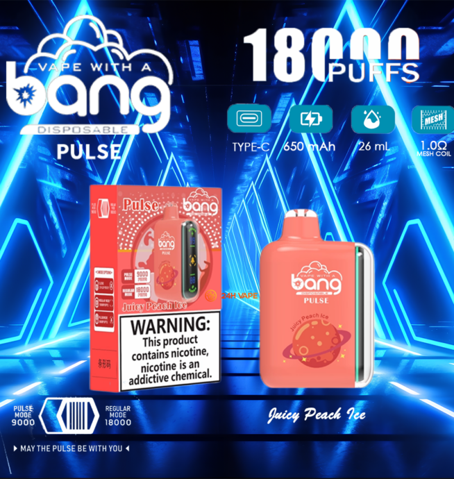 Bang Pulse 18000 18K Puffs Dual Mesh Disposable Vape Electronic Cigarette  Pod