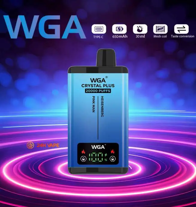 WGA Crystal Plus 20000 20K Puffs 5% Nicotine Double Taste LCD Display Disposable  Vape - 24H VAPE
