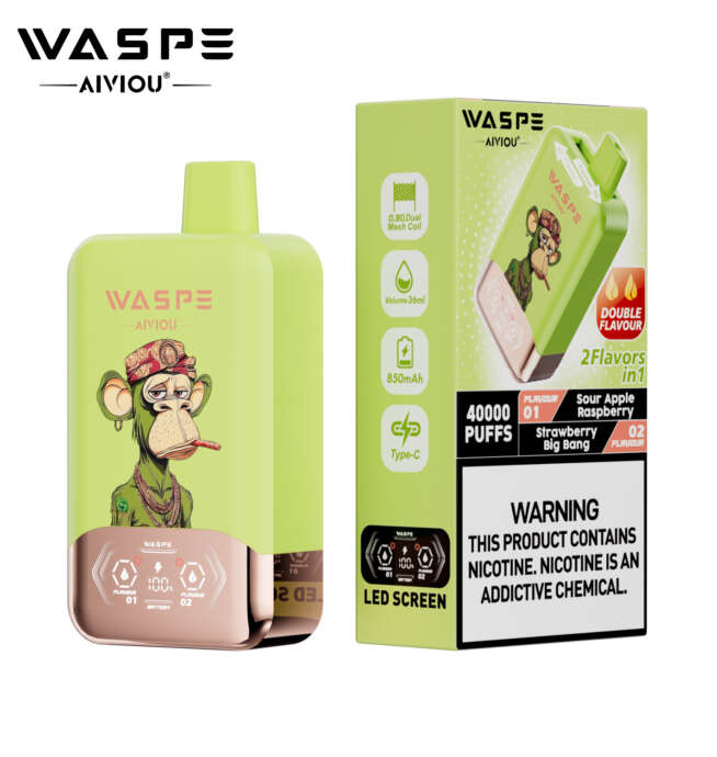 WASPE 40000 40K Puffs Double Taste cran LCD Vape Jetable 24H VAPE