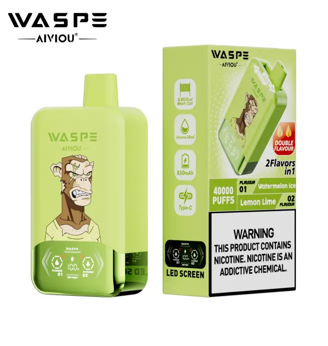 WASPE 40000 40K Puffs Doppelter Geschmack LCD-Display Einweg-Vape