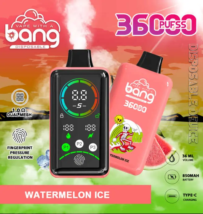 einsteiger e zigarette Bang 36000 Power – fortschrittliche Leistungsregelung per Fingerabdruck,  36.000 Züge, Einweg-Vape – 24 Stunden Dampfen