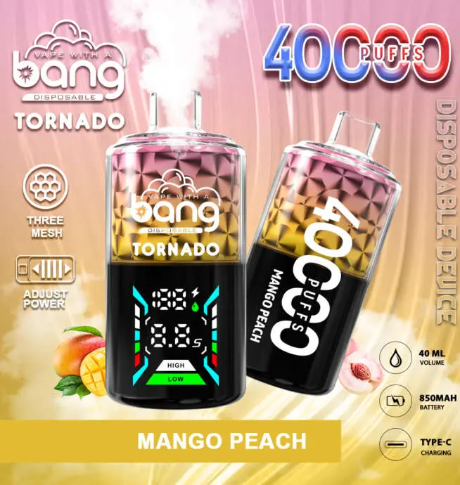 Bang Tornado 40000 40K Puffs Grande Vapeur  Affichage LED Jetable - 24H  VAPE