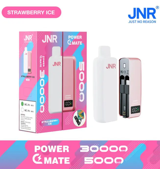 JNR Power Mate 30000 Puffs cran intelligent 5000mAh Batterie externe Vape  jetable - 24H VAPE