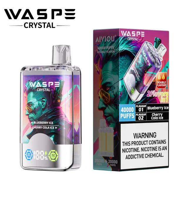 WASPE Crystal 40000 40K Puffs Doppio Gusto Display LCD Vape Monouso - 24H  VAPE