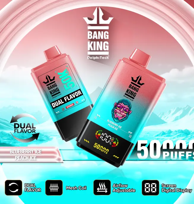 Bang King 50000 50k パフ 2% 3% 5% ニコチンダブルテイスト LCD