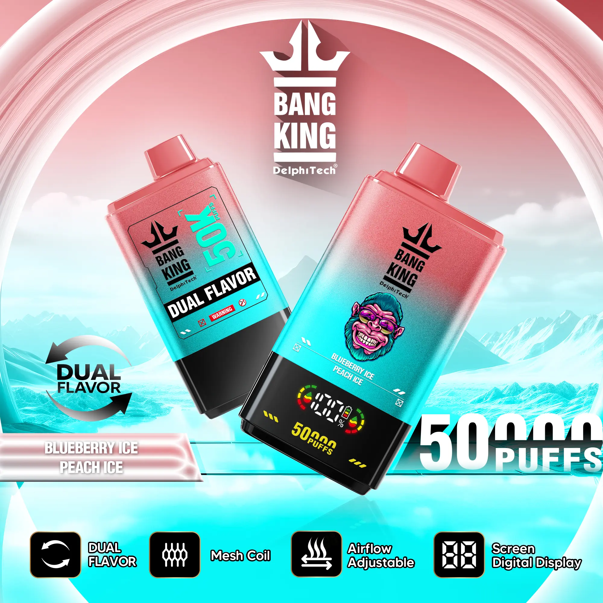 Bang king 50000puff ニコパフ　箱のみ Bang King 50000 50k Puffs 2% 3% 5% Nicotine Double Taste LCD