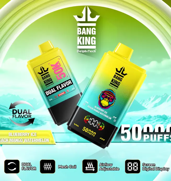 Bang King 50000 50k パフ 2% 3% 5% ニコチンダブルテイスト LCD