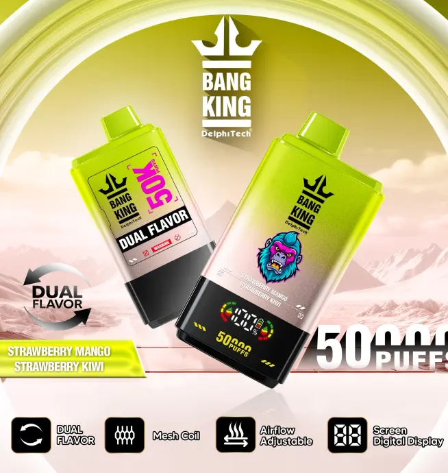 Bang King 50000 50k パフ 2% 3% 5% ニコチンダブルテイスト LCD