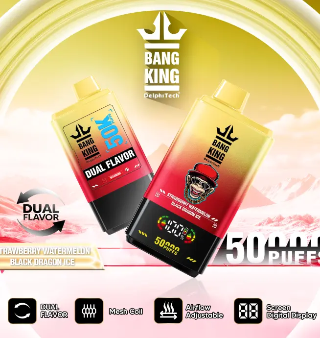 Bang King 50000 50k パフ 2% 3% 5% ニコチンダブルテイスト LCD