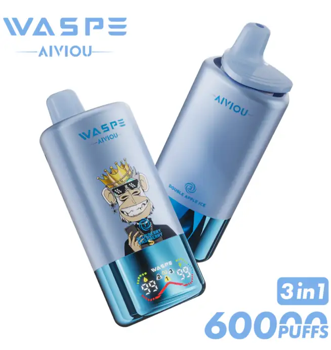 WASPE 60000 60k Puffs 3 in 1 Flavors Newest Original Rechargeable LED  Display Disposable Vape