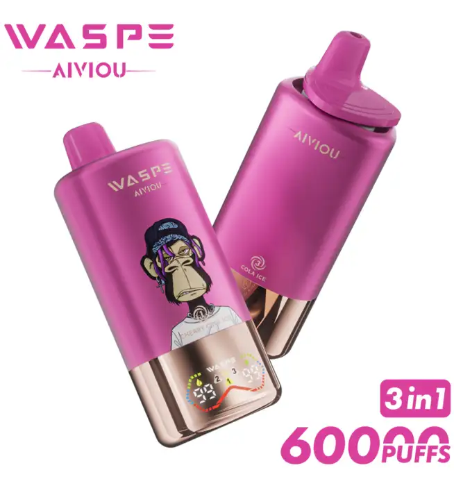WASPE 60000 60k Puffs 3 in 1 Flavors Newest Original Rechargeable LED  Display Disposable Vape