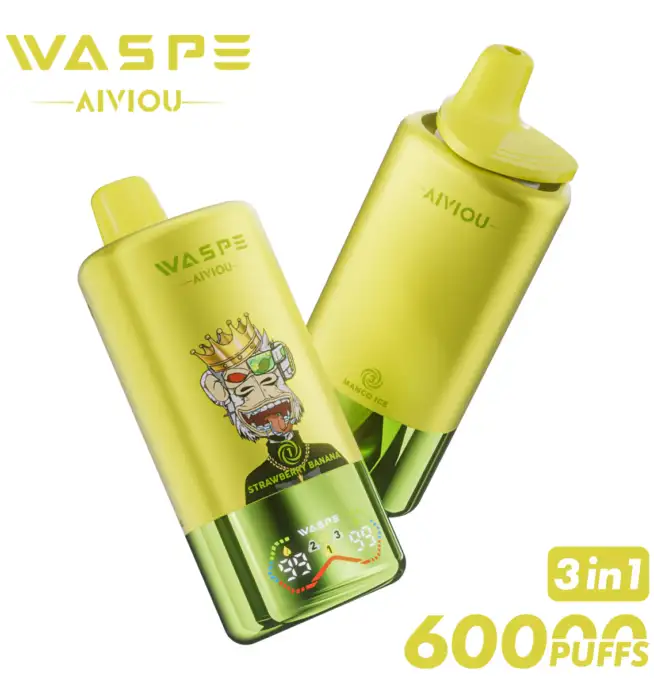 WASPE 60000 60k Puffs 3 in 1 Flavors Newest Original Rechargeable LED  Display Disposable Vape - 24H VAPE