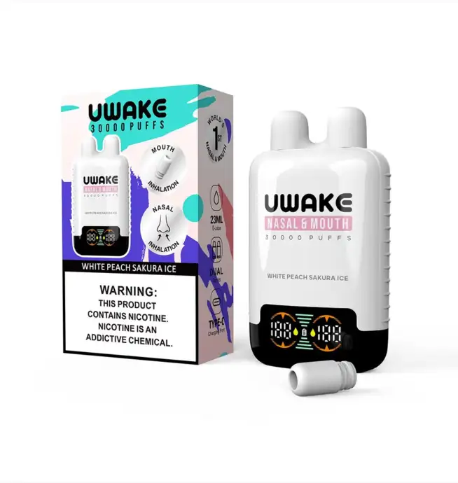 Vape jetable Mr.Goodie Uwake 30 000 bouffées, inhalation nasale et buccale,  affichage LED