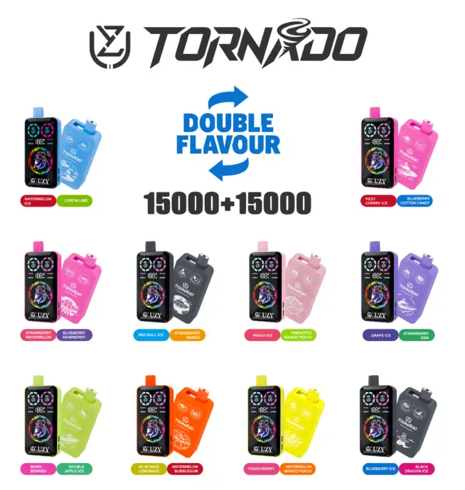 UZY Tornado 30000 30K Puffs Doppelter Geschmack RGD-Bildschirmanzeige  Einweg-Vape - 24H VAPE