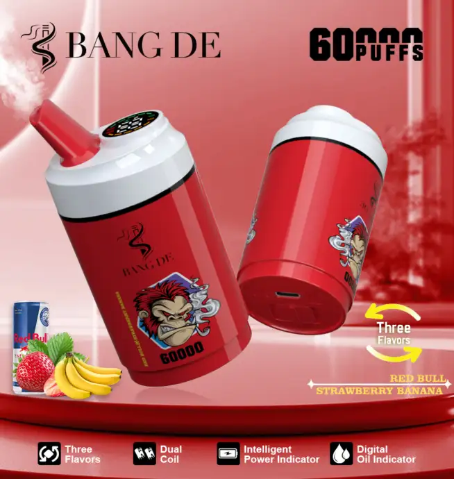 Bang DE 60000 60 000 bouffées 3 en 1, nouvelle cigarette électronique  jetable rechargeable avec écran LCD