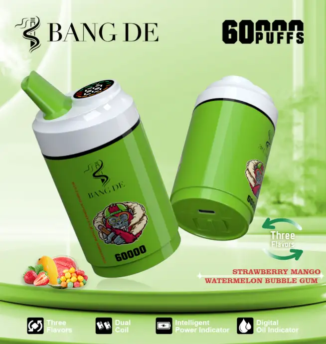 Bang DE 60000 60k Puffs 3 in 1 Aromen Neuestes Original Wiederaufladbares  LCD-Display Einweg-Vape - 24H VAPE