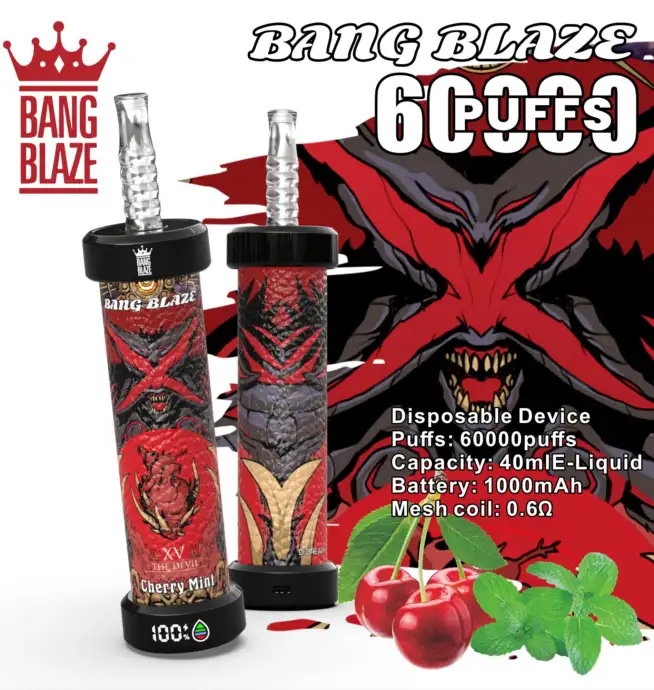 Bang Blaze 60k 60 000 bouffées, stylo vape jetable original avec écran LCD 