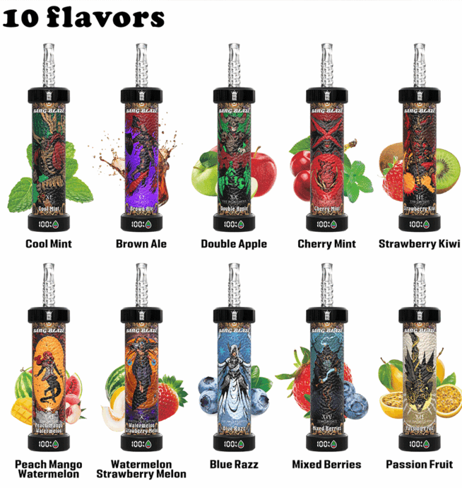 Bang Blaze 60k 60 000 bouffes, stylo vape jetable original avec cran LCD  - 24 h/24
