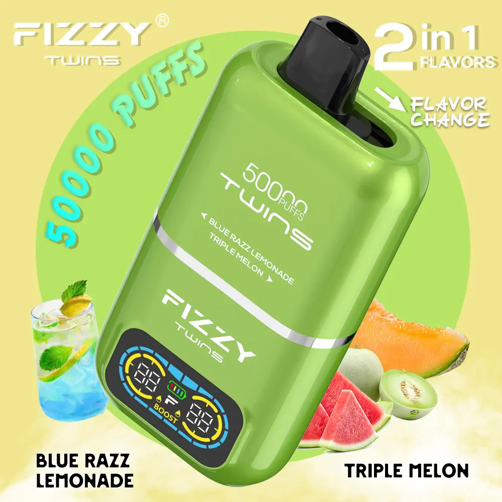Fizzy Twins Blue Razz Lemonade Triple Melon
