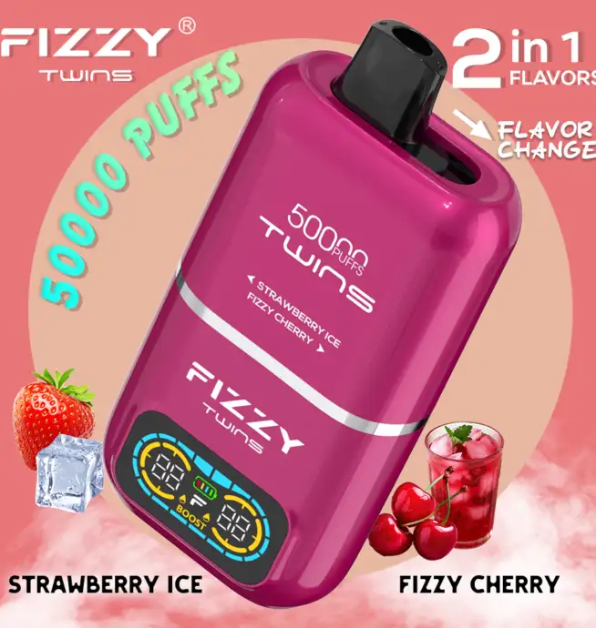 Fizzy Twins 50000 50k Puffs 2% 5% Nicotine Double Taste LCD Display  Disposable Vape EU Warehouse - 24H VAPE