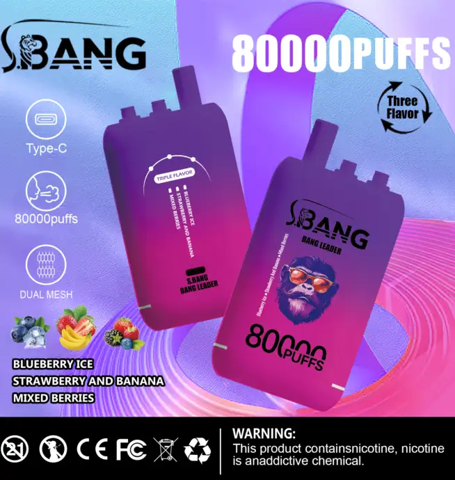 Bang Leader 80000 80K Puffs 3 in 1 Aromen Neuestes Original  Wiederaufladbares Einweg-Vape - 24H VAPE