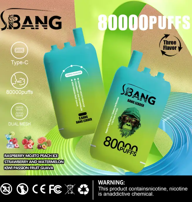 Bang Leader 80 000 bouffes 3 en 1, nouvelle cigarette lectronique jetable  rechargeable originale - 24 h de vape