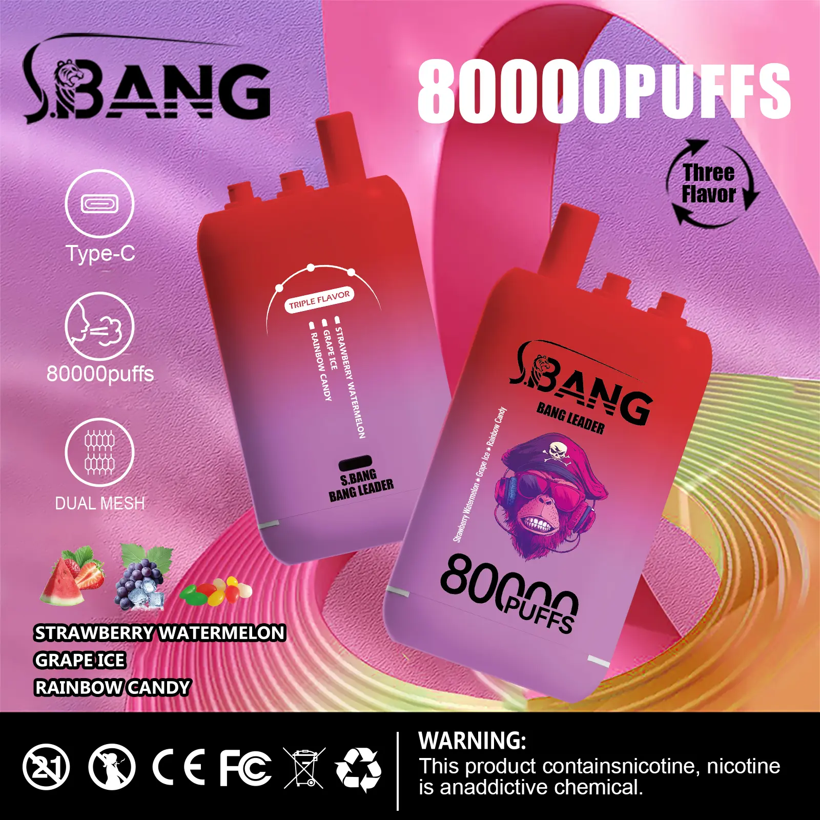 Bang Legend 80K Saveurs Fruitées