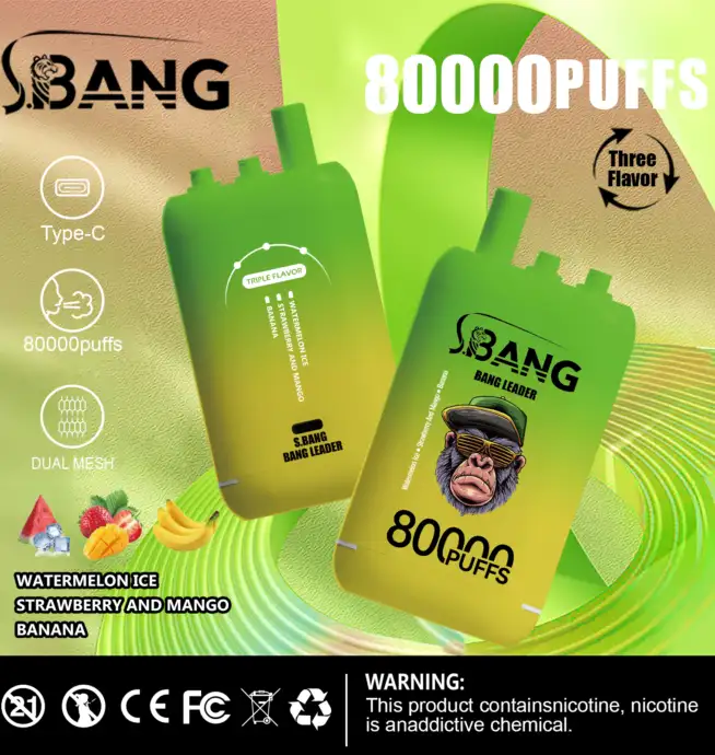 vapes 80000 züge Bang Leader 80000 80K Puffs 3 in 1 Aromen Neuestes Original  Wiederaufladbares Einweg-Vape