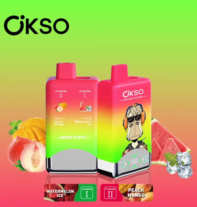 OKSO Double Flavor 60000 60K Puffs Double Taste LED Display Disposable Vape 