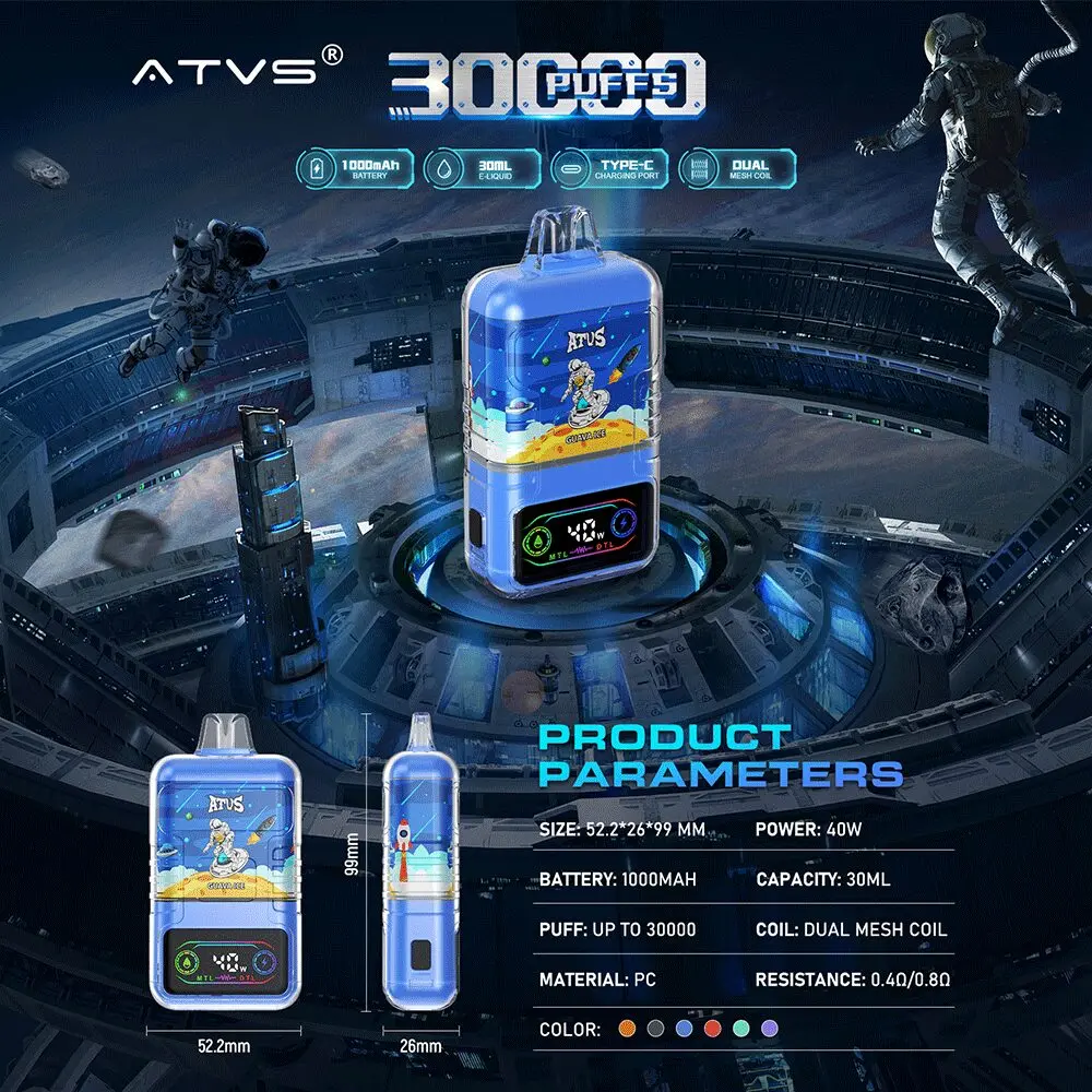 atvs vape ATVS 30000 30K Puffs Original DTL/MTL Modes LCD Display Disposable Vape