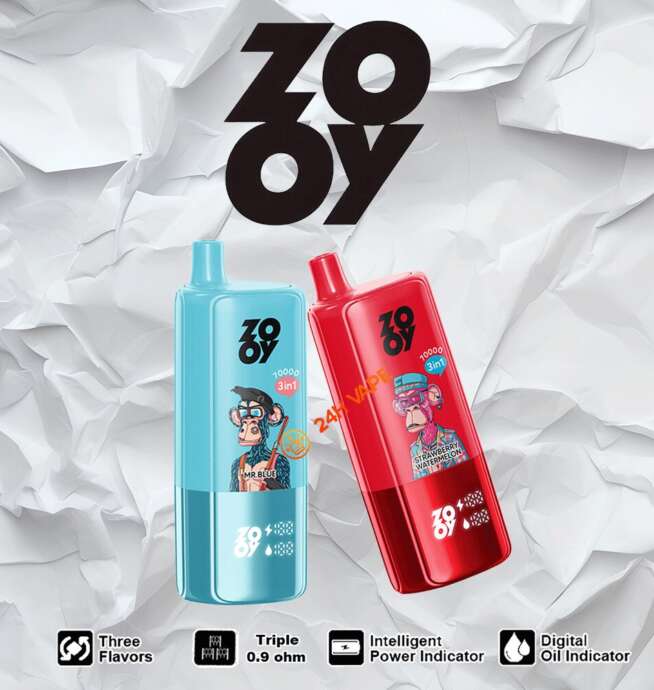 Zooy Trple 70000 70k Puffs 3 in 1 Aromen neueste original wiederaufladbare LCD-Anzeige Einweg-Vape
