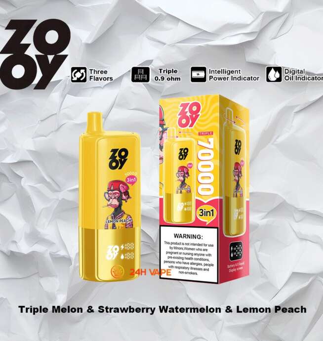 Zooy Trlple 70000 70k trekjes 3 in 1 smaken nieuwste originele oplaadbare lcd-scherm wegwerp vape