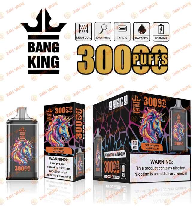 Bang King Crystal 30000 30k tiri 2% 3% 5% nicotina più calda, vaporizzatore usa e getta
