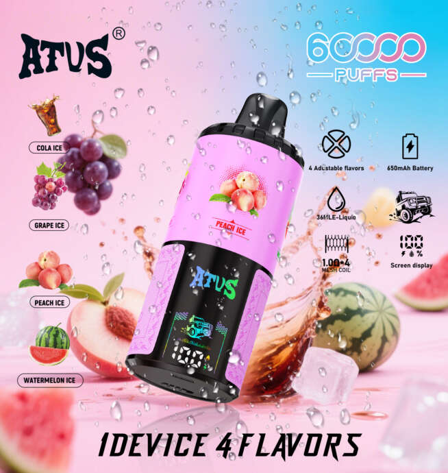 atvs warship 60000 60k puffs 4 in 1 flavors newest original rechargeable lcd display disposable vape