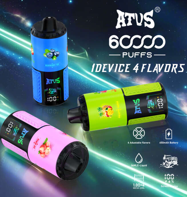 atvs warship 60000 60k puffs 4 in 1 flavors newest original rechargeable lcd display disposable vape