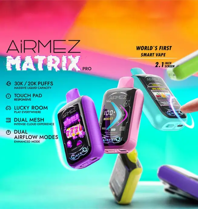 Airmez Matrix 30000 30K Puffs Original Lucky Room Gameplay LED Display Disposable Vape EU Warehouse - 24H VAPE Airmez Matrix 30000 30K Puffs Original Lucky Room Gameplay LED Display Disposable Vape EU Warehouse - 24H VAPE