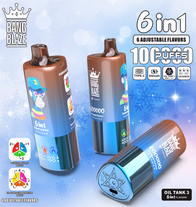 Bang Blaze 100000 100K Puffs 6 in 1 Flavors Newest Original