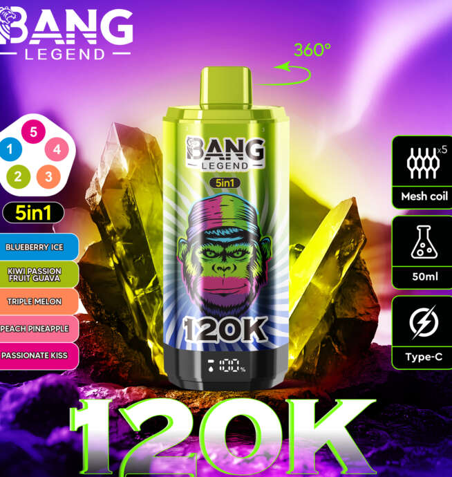 bang legend 120000 120k puffs 5 in 1 flavors newest original rechargeable lcd display disposable vape