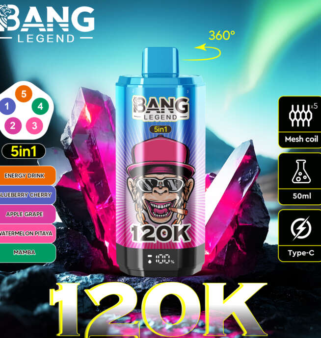 bang legend 120000 120k puffs 5 in 1 flavors newest original rechargeable lcd display disposable vape