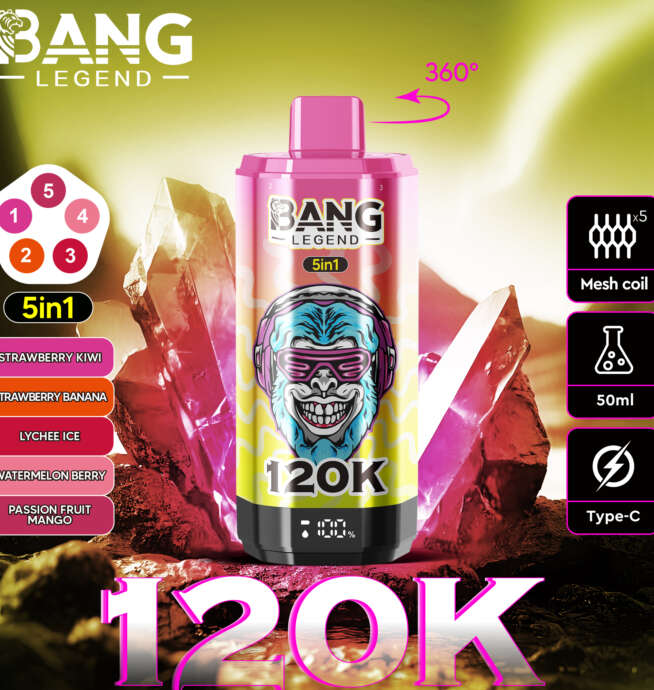 bang legend 120000 120k puffs 5 in 1 flavors newest original rechargeable lcd display disposable vape